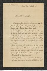 Nachlass Franz Steindachner, Brief von Gustav Schneider (senior) an Franz Steindachner (08.09.1884), Inv.Nr. 461.41, Seite 1